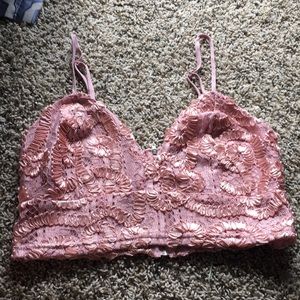 Lace and ribbon detail charlotte russe crop top